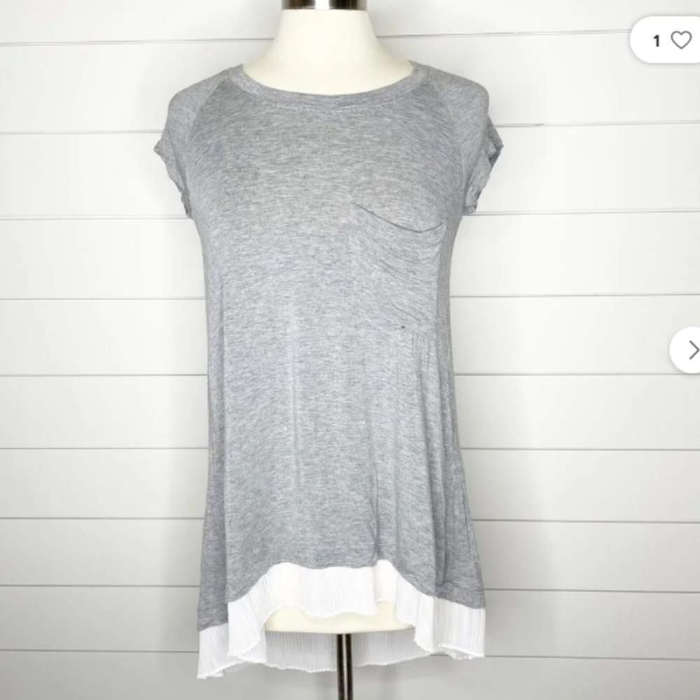 Bordeaux Mixed Media Pleated Back Top